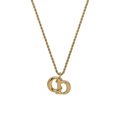 gold dior logo necklace|full name dior necklace.